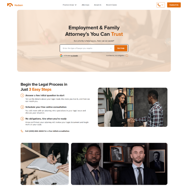 lawyer website template homepage 1